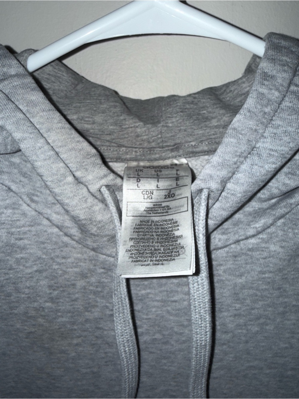 adidas Gray Hoodie with Small Logo - Picture 2 of 2
